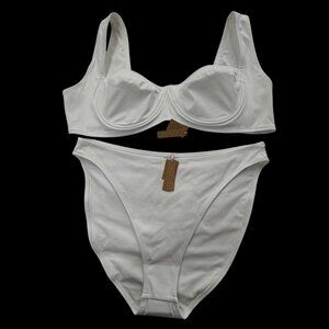 SKIMS Shaping Swim Underwire Top + Dipped Bikini Set Marble 3X/4X